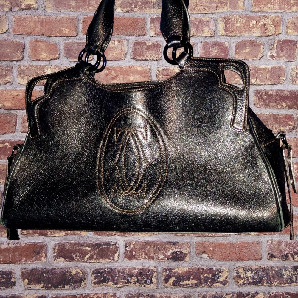 Cartier Marcello Rick Brown Leather Crossbody Purse